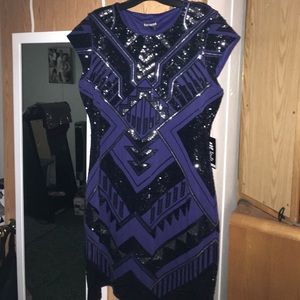Express Sequined Dress size Large Blue New W/ Tags